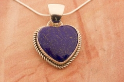 Artie Yellowhorse Genuine Blue Lapis Sterling Silver Heart Pendant